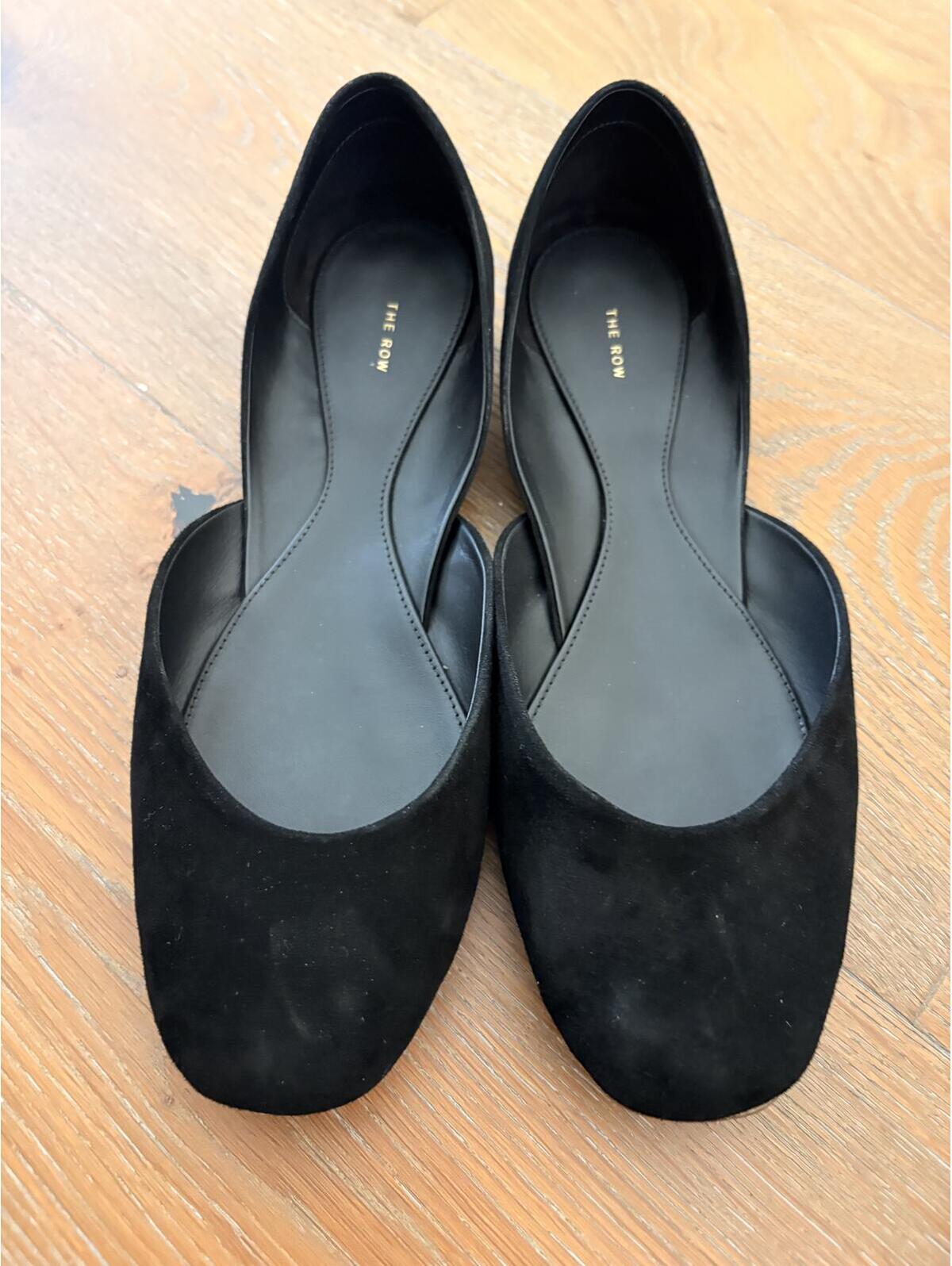 The Row Black Gemma Ballet Suede Flats 39 Like New